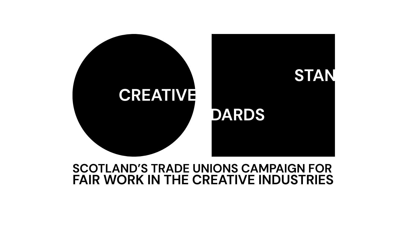 Logo for No more Creative Standards - Cement Fair Work in the Art of Scotland campaign
